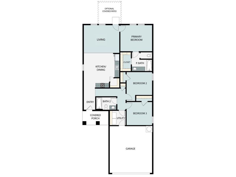 2D floor plan layout of this home in Hymeadow, Maxwell, TX (Image 1).