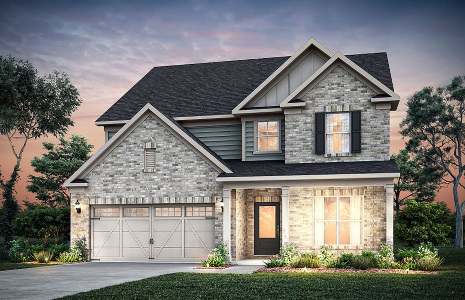 Representative exterior photo of a completed home built from the Continental by Pulte Homes in Riversprings, Dacula, GA (Image 21). Representative exterior photo of a completed home built from the Continental by Pulte Homes in Riversprings, Dacula, GA (Image 21).