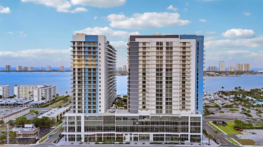 Aerial from front facing east Aerial from front facing east