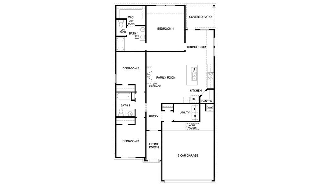 2D floor plan layout of this home in Overlook West, Wolfforth, TX (Image 2). 2D floor plan layout of this home in Overlook West, Wolfforth, TX (Image 2).