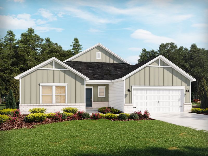 Representative exterior photo of a completed home built from the Kensington by Meritage Homes in Calabash Station, Calabash, NC (Image 1). Representative exterior photo of a completed home built from the Kensington by Meritage Homes in Calabash Station, Calabash, NC (Image 1).