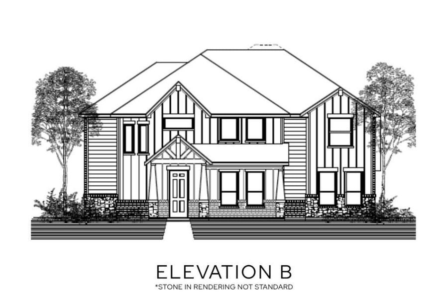 Representative rendering of the exterior for the The Brentwood - Rear Entry by Lillian Custom Homes (Image 4).