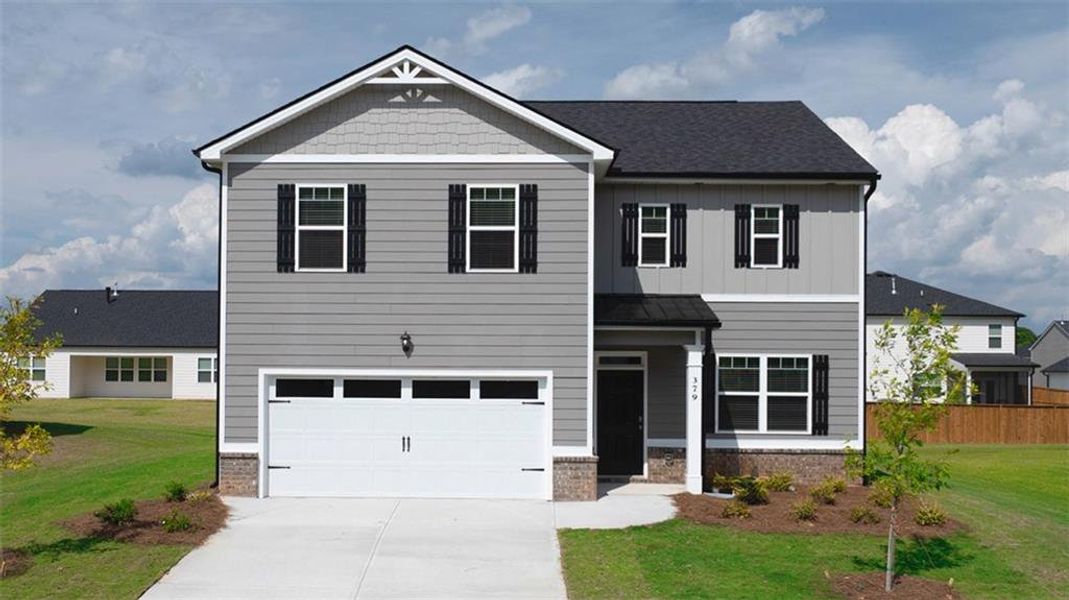 Front exterior of a new home in Jackson Landing, Jefferson, GA, highlighting curb appeal (Image 23).