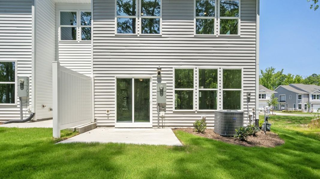 Exterior details and patio area of a home in Copper Run South, Durham (Image 3). Exterior details and patio area of a home in Copper Run South, Durham (Image 3).