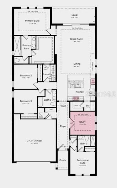 2D floor plan layout of this home in Lochside, Mount Dora, FL (Image 3).