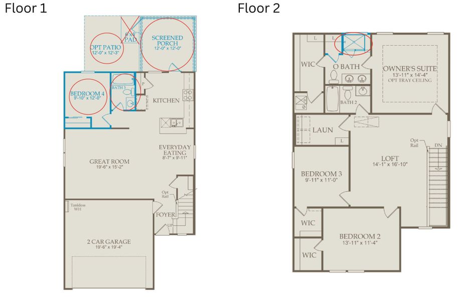 2D floor plan layout of this home in Providence Oaks, Fuquay Varina, NC (Image 4). 2D floor plan layout of this home in Providence Oaks, Fuquay Varina, NC (Image 4).