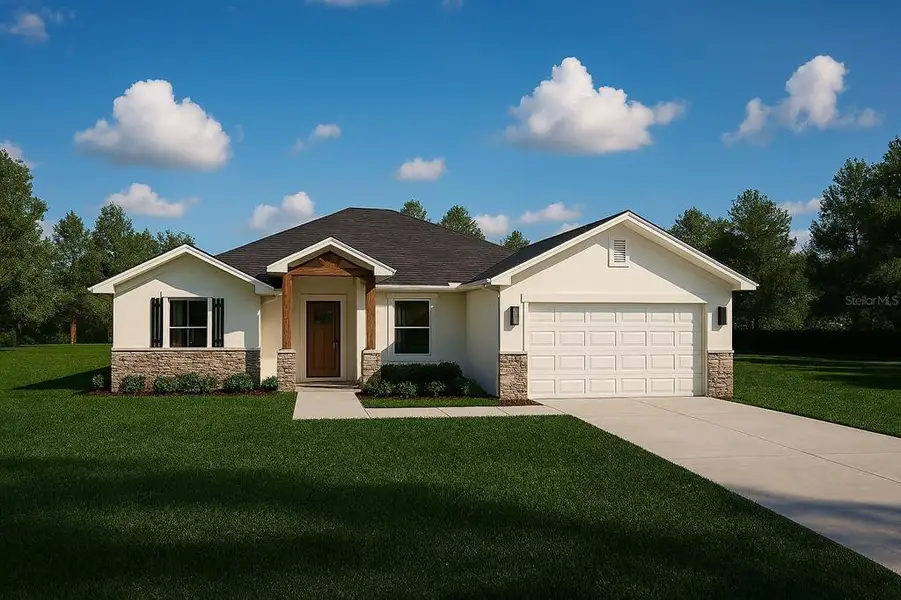 Front exterior of a new home in , Webster, FL, highlighting curb appeal (Image 1). Front exterior of a new home in , Webster, FL, highlighting curb appeal (Image 1).