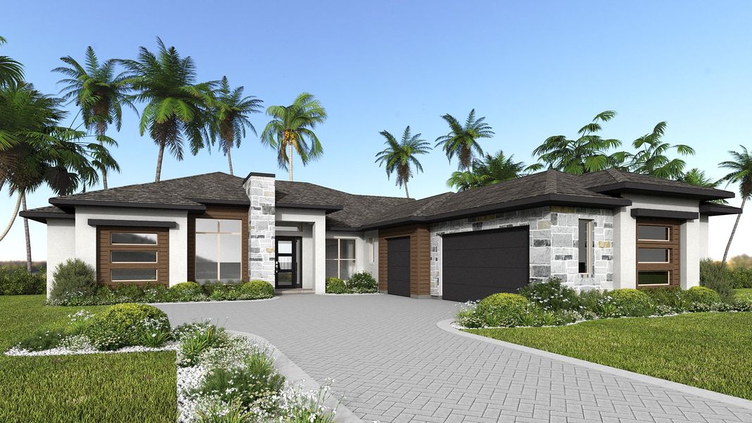 Representative exterior photo of a completed home built from the 3368F by Perry Homes in Star Farms At Lakewood Ranch 90', Lakewood Ranch, FL (Image 20). Representative exterior photo of a completed home built from the 3368F by Perry Homes in Star Farms At Lakewood Ranch 90', Lakewood Ranch, FL (Image 20).