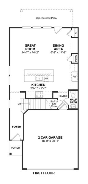 2D floor plan layout for the Marietta by K. Hovnanian® Homes in Piccolina, Houston, TX (Image 3).