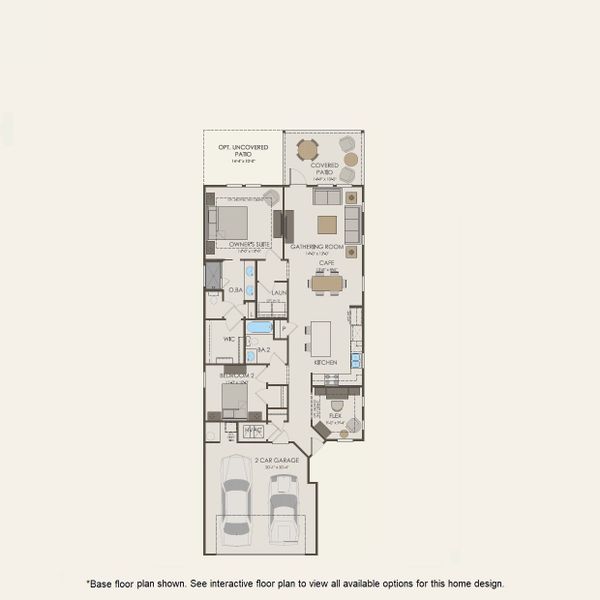 2D floor plan layout for the Contour by Del Webb in Del Webb Ocean Isle Beach, Shallotte, NC (Image 3).