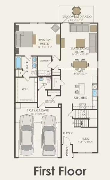 Floor plan - Pulte- Dinero Elevation HC201 Main Level Floor plan - Pulte- Dinero Elevation HC201 Main Level