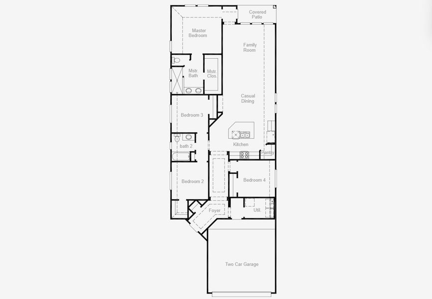 2D floor plan layout for the Kinney by Coventry Homes in Heartland 40', Crandall, TX (Image 3).
