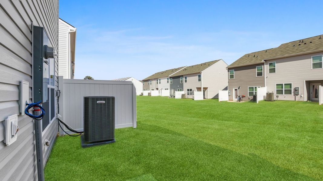 Exterior details and patio area of a home in Tanglewood Townes, Greenville (Image 17).