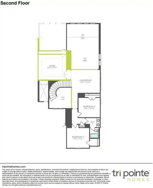 2D floor plan layout of this home in Woodson’s Reserve, Spring, TX (Image 4).