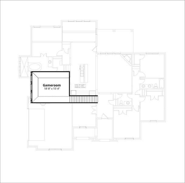 2D floor plan layout for the Barcelona by John Houston Homes in Waterfall Ranch, Waxahachie, TX (Image 4).