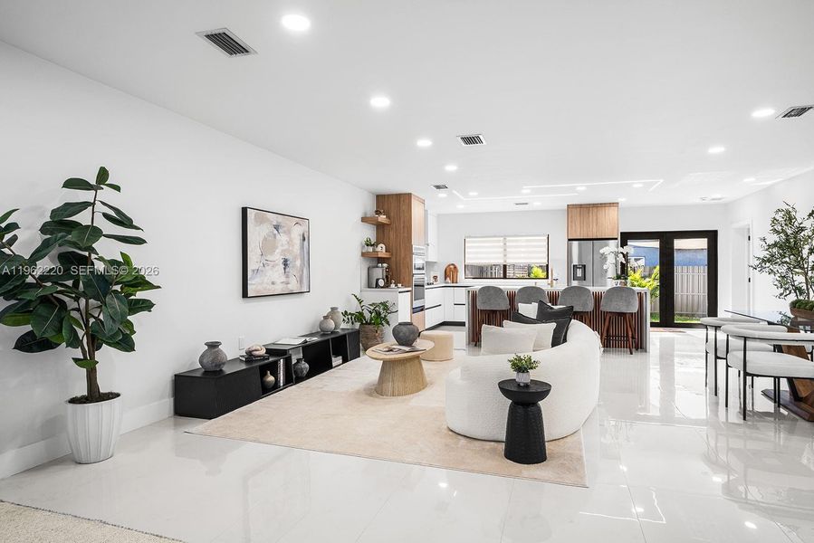 Furnished interior view inside a new home in , Miami (Image 9). Furnished interior view inside a new home in , Miami (Image 9).