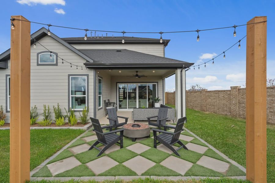 Exterior details and patio area of a home in Westland Ranch, League City (Image 31).