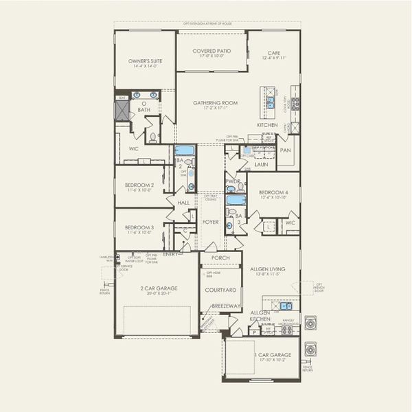 2D floor plan layout for the Coventry by Pulte Homes in Artisan at Asante, Surprise, AZ (Image 3). 2D floor plan layout for the Coventry by Pulte Homes in Artisan at Asante, Surprise, AZ (Image 3).