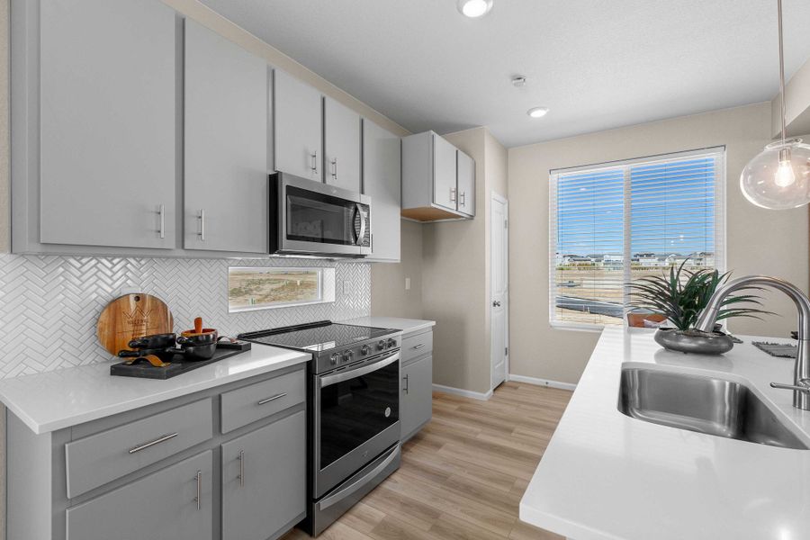 Furnished interior view inside a new home in Banning Lewis Ranch, Colorado Springs (Image 15). Furnished interior view inside a new home in Banning Lewis Ranch, Colorado Springs (Image 15).