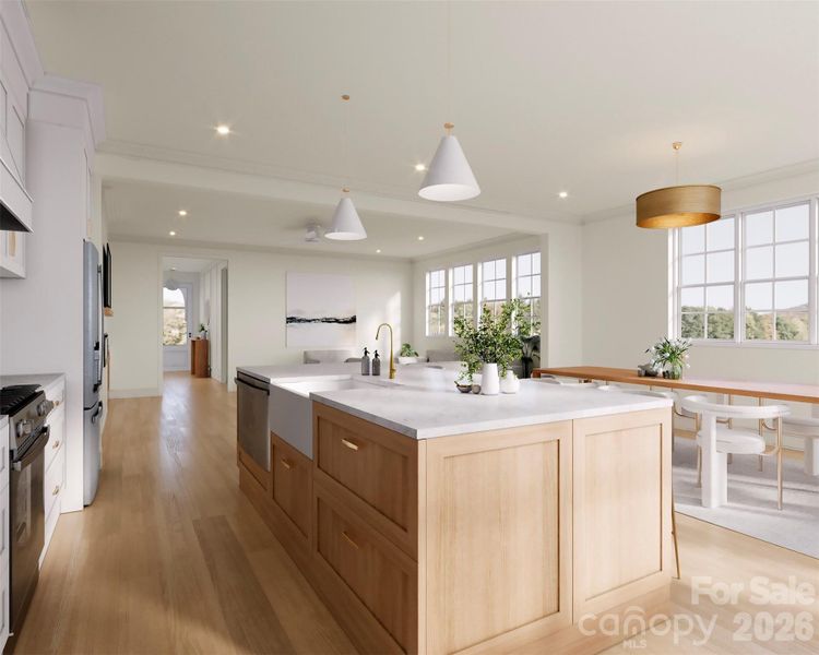 Rendering Photo of Kitchen/Living Room