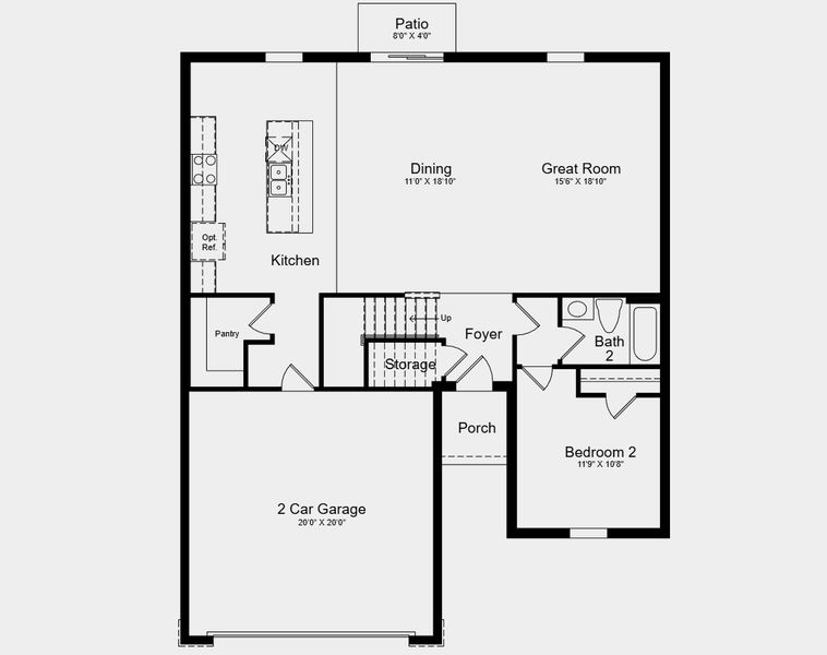 2D floor plan layout for the Cardinal by Taylor Morrison in Westview, Poinciana, FL (Image 3).