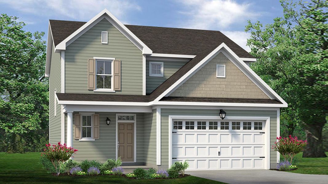 Representative exterior photo of a completed home built from the The Maple by Chesapeake Homes in Highgate, Clayton, NC (Image 2). Representative exterior photo of a completed home built from the The Maple by Chesapeake Homes in Highgate, Clayton, NC (Image 2).