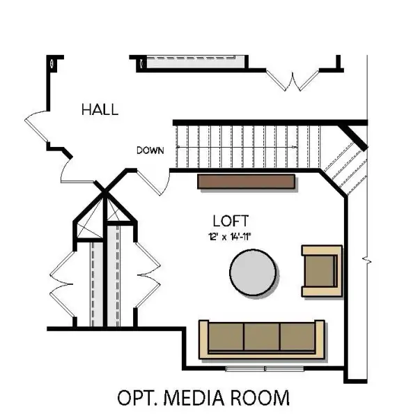 2D floor plan layout for the Harvard by Greybrook Homes in Deer Brook, Mooresville, NC (Image 24).