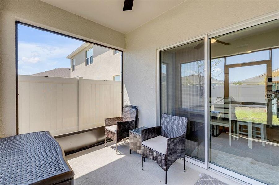 Exterior details and patio area of a home in Groveside at Ormond Station, Ormond Beach (Image 26).