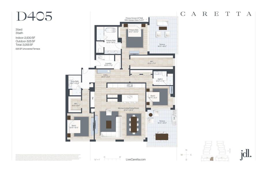 2D floor plan layout of this home in Caretta, Juno Beach, FL (Image 4).
