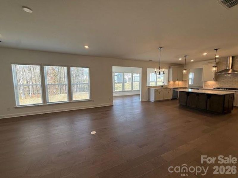 Large windows to enjoy back yard views.
