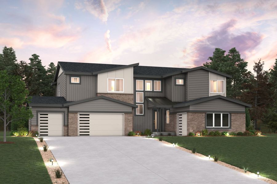 A house with a driveway.