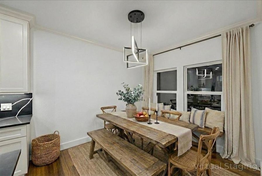 Virtually staged dining area for illustration purposes. Virtually staged dining area for illustration purposes.