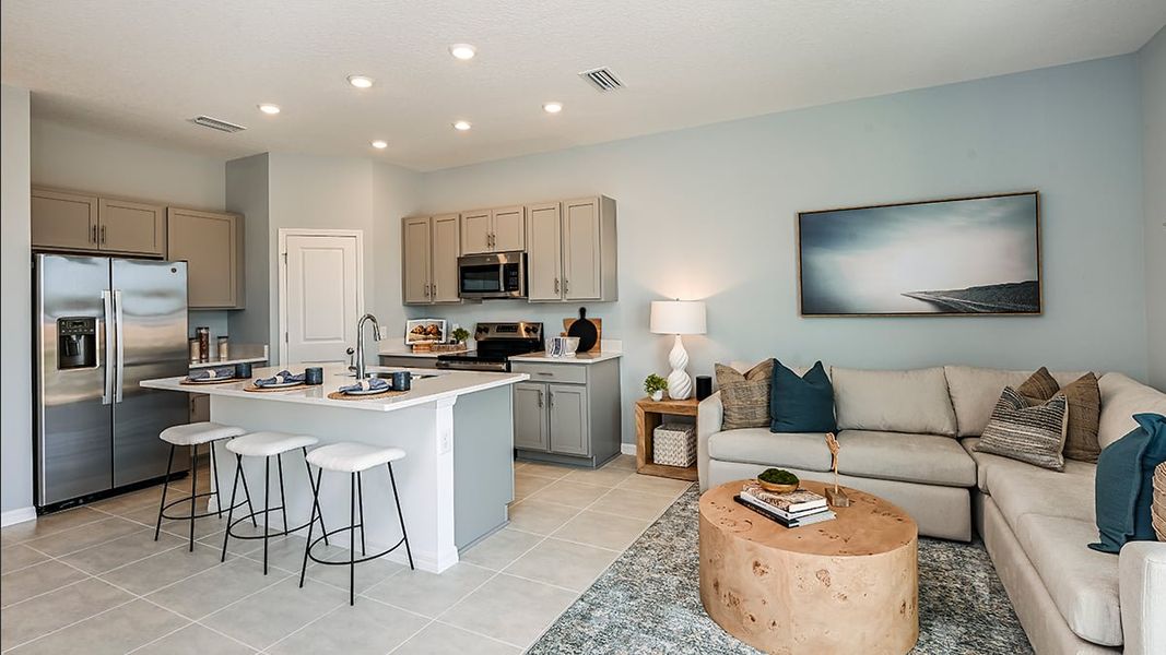 Representative furnished interior of a home built from the Jasmine by Taylor Morrison in Waterstone Townhomes, Groveland (Image 10). Representative furnished interior of a home built from the Jasmine by Taylor Morrison in Waterstone Townhomes, Groveland (Image 10).