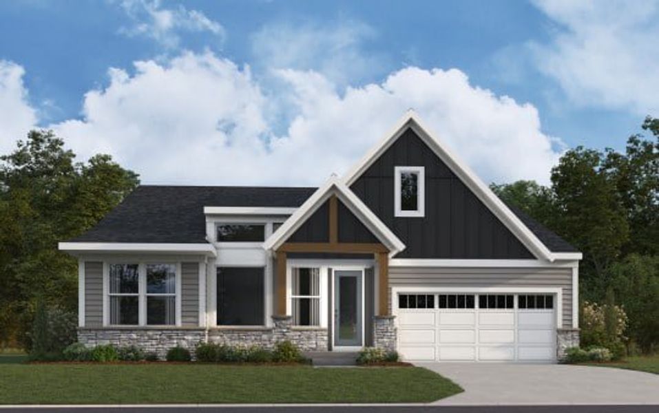Representative exterior photo of a completed home built from the Teagan by Fischer Homes in Hidden Fields, Hoschton, GA (Image 10). Representative exterior photo of a completed home built from the Teagan by Fischer Homes in Hidden Fields, Hoschton, GA (Image 10).