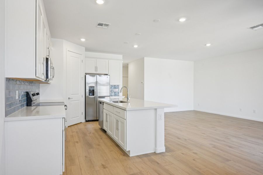 Kitchen and great room Kitchen and great room