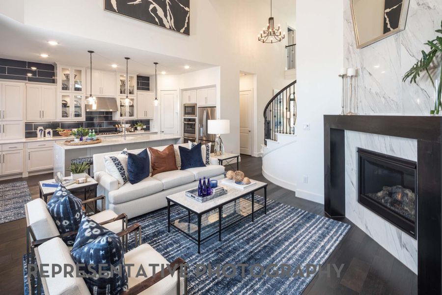 Furnished interior view inside a new home in Santa Rita Ranch, Liberty Hill (Image 11). Furnished interior view inside a new home in Santa Rita Ranch, Liberty Hill (Image 11).
