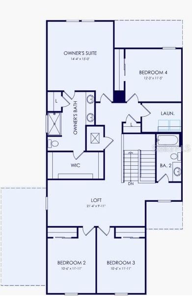 2D floor plan layout of this home in Lakespur Wellen Park, Venice, FL (Image 5).