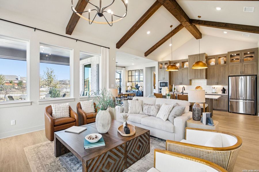 Furnished interior view inside a new home in Village at Three Oaks, Seguin (Image 4).