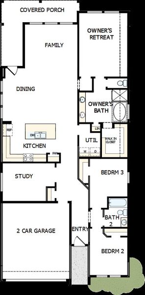 2D floor plan layout of this home in Brookewater 45' Homesites, Rosenberg, TX (Image 5). 2D floor plan layout of this home in Brookewater 45' Homesites, Rosenberg, TX (Image 5).