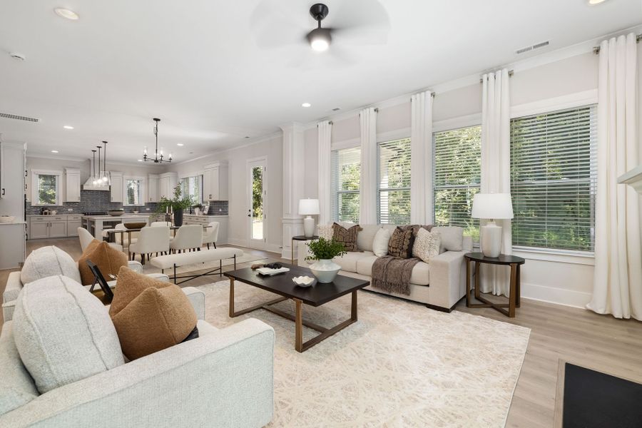 Representative furnished interior of a home built from the Kemp by True Homes in Stonebridge Fairways, Monroe (Image 11). Representative furnished interior of a home built from the Kemp by True Homes in Stonebridge Fairways, Monroe (Image 11).