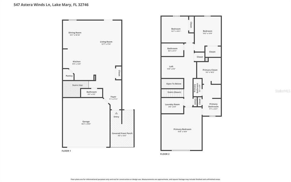 2D floor plan layout of this home in , Lake Mary, FL (Image 3). 2D floor plan layout of this home in , Lake Mary, FL (Image 3).