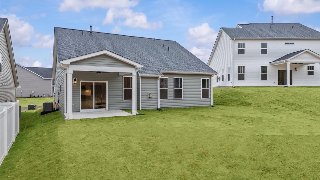 Exterior details and patio area of a home in Iris Meadows, Moore (Image 21).