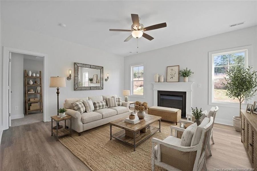 virtually staged living room