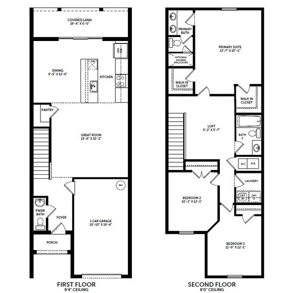 2D floor plan layout for the Abbey by Hartizen Homes in Delaney Reserve, Deland, FL (Image 4).