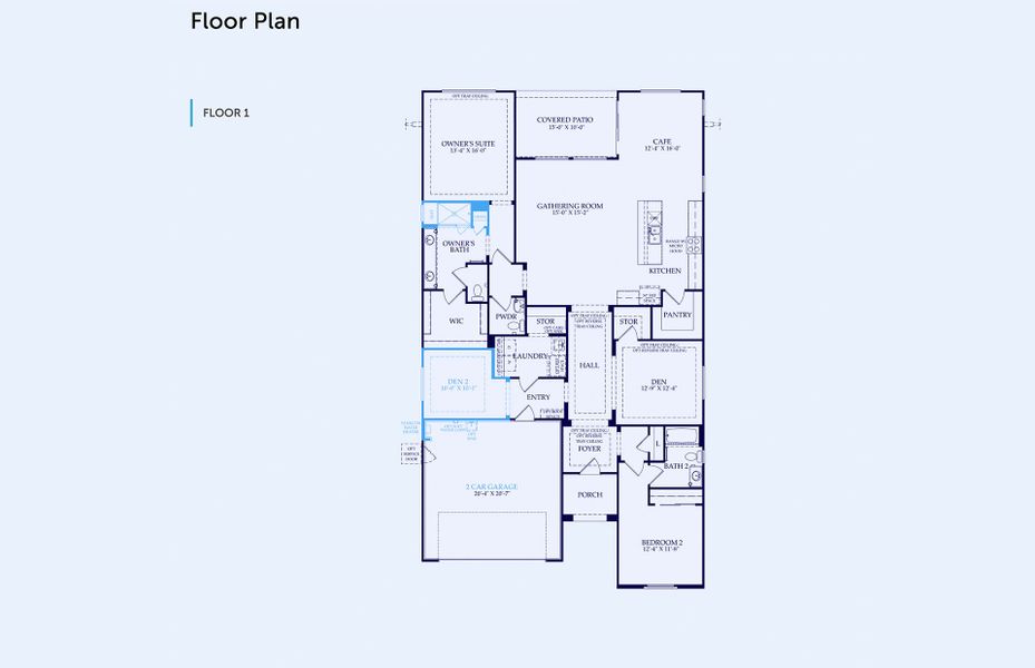 2D floor plan layout of this home in Sun City Festival, Buckeye, AZ (Image 3).