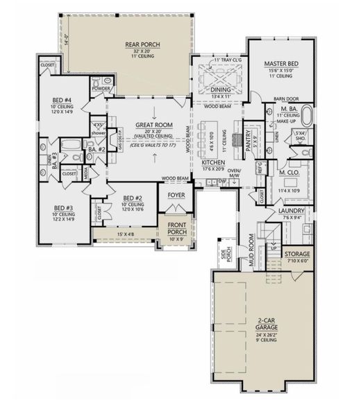 2D floor plan layout of this home in , Monroe, NC (Image 3).