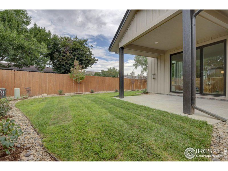 Fully fenced backyard