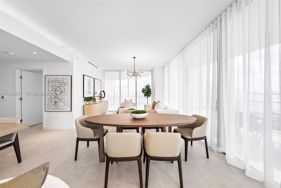 Furnished interior view inside a new home in Five Park, Miami Beach (Image 53).