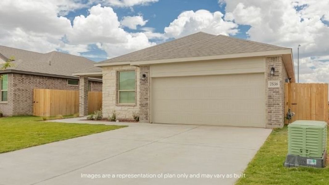 Front exterior of a new home in Mustang Ridge, Andrews, TX, highlighting curb appeal (Image 16).