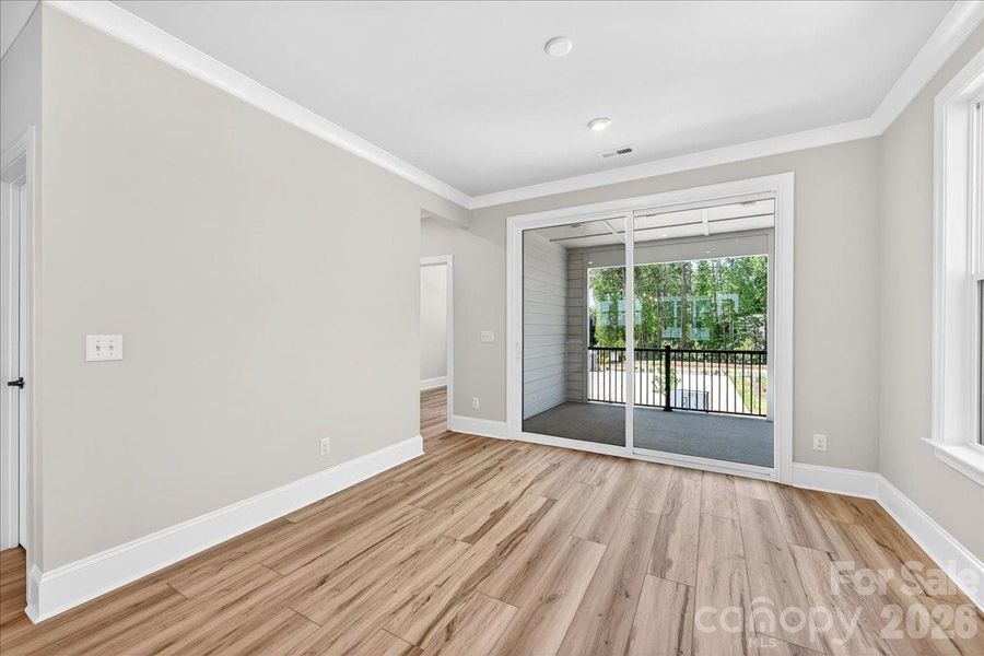 Dining area with glass sliding door to the outdoor living